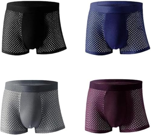 Boxershorts aus Bambusfaser,Boxershorts aus Bambusfaser for Herren (Color : 4pcs, Size : L) von SSLLH