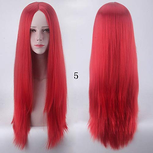 100Cm Long Staight Cosplay Wig Heat Resistant Synthetic Hair Anime Party wigs 10 color Colourful 5 von SSLQYLEE