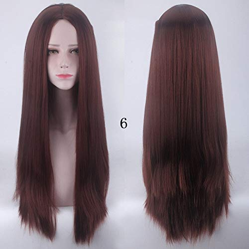 100Cm Long Staight Cosplay Wig Heat Resistant Synthetic Hair Anime Party wigs 10 color Colourful 6 von SSLQYLEE
