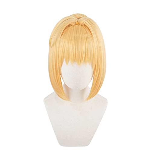 Anime Cosplay Wig，Fate Grand Order Saber Nero Claudius Wig，Blonde Wig，with Free Wig Cap，for Christmas Carnival party Halloween Cosplay Wig(Size:Style 2), OneSize von SSLQYLEE