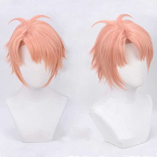 Anime Cosplay Wig，IDOLiSH7 Mitsuki Izumi Wig，Orange short Wig，with Free Wig Cap，for Christmas Carnival party Halloween Cosplay Wig(Size:Style 2), AS Show von SSLQYLEE