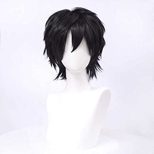 Anime Cosplay Wig，Kagerou Project Kisaragi Shintaro Wig，Black short Wig，with Free Wig Cap，for Christmas Carnival party Halloween Cosplay Wig, OneSize, AS Show von SSLQYLEE