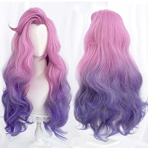 Anime Cosplay Wig，Seraphine Wig，Gradient long wave Wig，with Free Wig Cap，for Christmas Carnival party Halloween Cosplay Wig(Color:Style 2) von SSLQYLEE