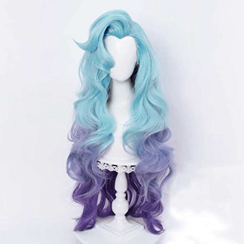 Anime Cosplay Wig，Seraphine Wig，Gradient long wave Wig，with Free Wig Cap，for Christmas Carnival party Halloween Cosplay Wig(Color:Style 3) von SSLQYLEE