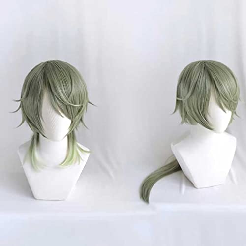 Anime Cosplay Wig，Tsukiuta The Animation Minaduki Rui Wig，Green long Wig，with Free Wig Cap，for Christmas Carnival party Halloween Cosplay Wig, OneSize von SSLQYLEE
