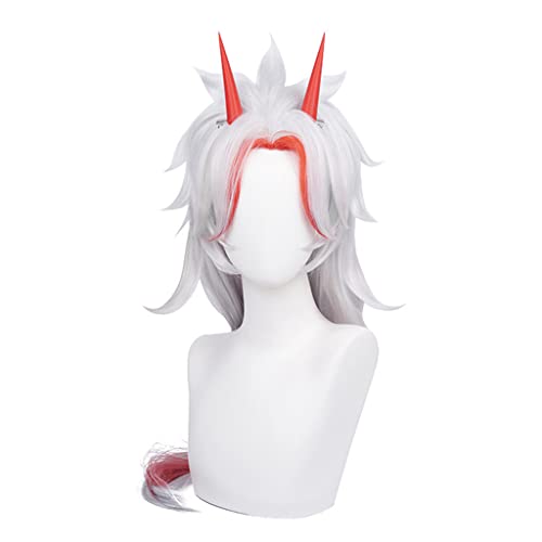 Anime Cosplay Wig for Arataki Itto Cosplay Wig,Silver Mix Red Long Wig Synthetic Hair,Halloween Costume Cosplay,for Christmas Carnival Party von SSLQYLEE