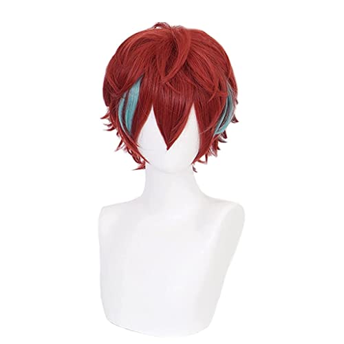 Anime Cosplay Wig for Doppo Kannonzaka Cosplay Wig,Short Red Blue Wig Synthetic Hair,Halloween Costume Cosplay,for Christmas Carnival Party von SSLQYLEE