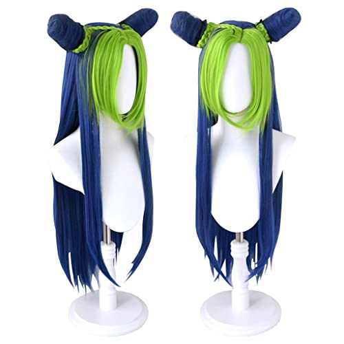 Anime Cosplay Wig for Jolyne Cujoh Cosplay Wig,Buns Braided Wig Synthetic Hair,Halloween Costume Cosplay,for Christmas Carnival Party(Size:Style A), AS Show von SSLQYLEE