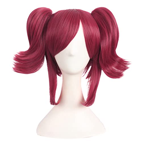 Anime Cosplay Wig for Mey Rin Cosplay Wig,Red 2 Ponytails Wig Synthetic Hair,Halloween Costume Cosplay,for Christmas Carnival Party, OneSize, AS Show von SSLQYLEE