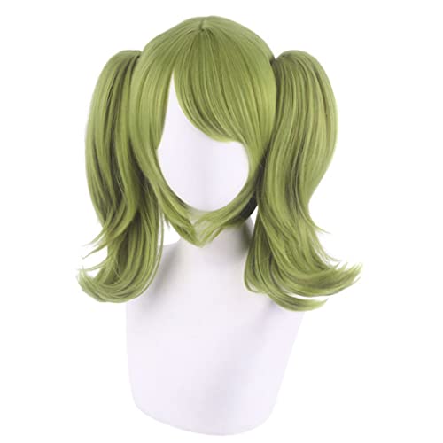 Anime Cosplay Wig for Monaca Towa Cosplay Wig,Two Ponytails Green Wig Synthetic Hair,Halloween Costume Cosplay,for Christmas Carnival Party von SSLQYLEE