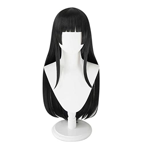 Anime Cosplay Wig for Rinko Shirokane Cosplay Wig,Long Straight Black Wig Synthetic Hair,Halloween Costume Cosplay,for Christmas Carnival Party von SSLQYLEE