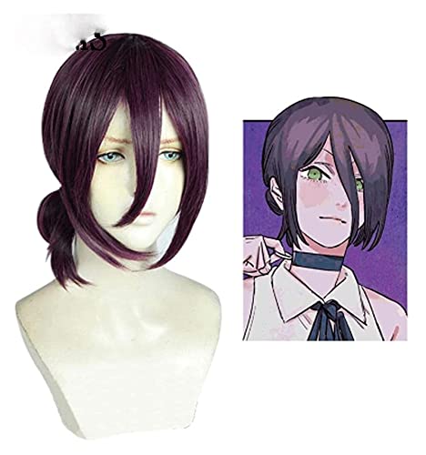 Cosplay Anime Chainsaw Man Reze Purple Brown Role Play Cosplay Wigs Heat Resistant Synthetic Hair Halloween Carnival Party + Wig Cap Beauty von SSLQYLEE