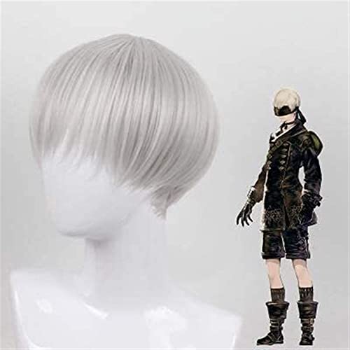 Cosplay Game Cosplay Wig NieR: Automata 9S Silver and White Short Hair Anime Comic-Con Christmas Carnival Halloween Party Daily Life Men and Women Fashion Wig Beauty von SSLQYLEE