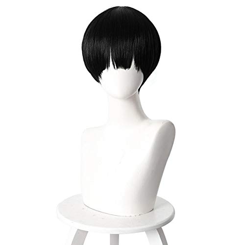Toilet-Bound Hanako-kun Yugi Amane Wig 30cm Short Straight Heat Resistant Synthetic Hair for Man Boys Black Wig Anime Party Yugi Amane wig von SSLQYLEE