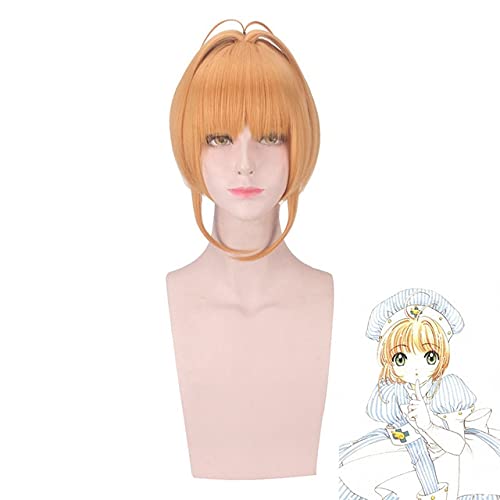 Wig for Anime Card Captor Sakura Cosplay Wig Sakura Kinomoto Brown Synthetic Hair CardCaptor Sakura Cosplay Wigs + wig cap One Size wig PL-439 von SSLQYLEE