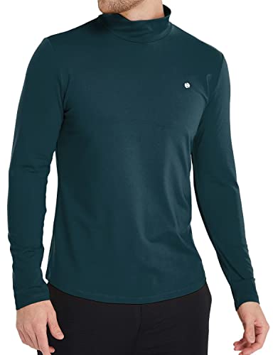 SSLR Herren Thermo Pullover Rollkragen Thermounterwäsche Basic Fleece Langarmshirt Rollkragenpullover für Männer Winter Warm Rollkragenshirt (Large, Blau Grün) von SSLR