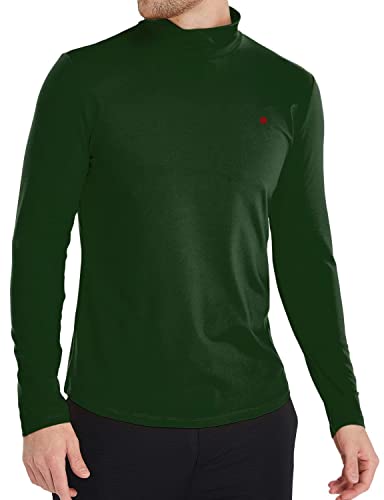 SSLR Herren Thermo Pullover Rollkragen Thermounterwäsche Basic Fleece Langarmshirt Rollkragenpullover für Männer Winter Warm Rollkragenshirt (X-Large, Grün) von SSLR