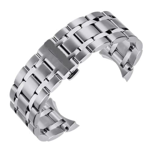 SSNAWBA 18 mm 22 mm 23 mm 24 mm Edelstahl-Uhrenarmband mit gebogenem Ende, kompatibel mit Tissot 1853 Couturier T035 Uhrenarmband, Damen- und Herrenarmband(23mm) von SSNAWBA