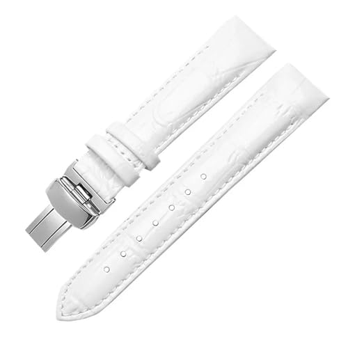 SSNAWBA 18 mm Lackleder-Uhrenarmband for Damen, kompatibel mit Tissot-Uhrenarmbändern 1853, Damenarmbänder, Damengürtel, kompatibel mit Couturier T035207 T035210A(Bianco) von SSNAWBA