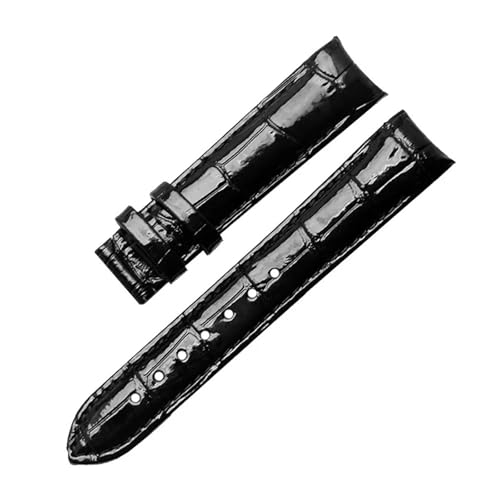 SSNAWBA 18 mm Lackleder-Uhrenarmband for Damen, kompatibel mit Tissot-Uhrenarmbändern 1853, Damenarmbänder, Damengürtel, kompatibel mit Couturier T035207 T035210A(Black no clasp) von SSNAWBA