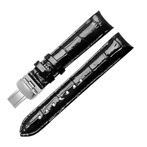 SSNAWBA 18 mm Lackleder-Uhrenarmband for Damen, kompatibel mit Tissot-Uhrenarmbändern 1853, Damenarmbänder, Damengürtel, kompatibel mit Couturier T035207 T035210A(Noir) von SSNAWBA