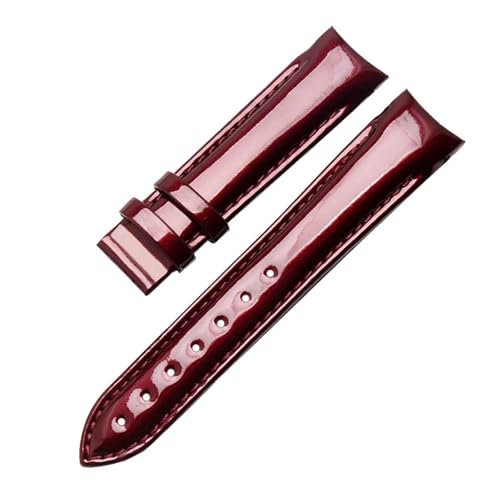 SSNAWBA 18 mm Lackleder-Uhrenarmband for Damen, kompatibel mit Tissot-Uhrenarmbändern 1853, Damenarmbänder, Damengürtel, kompatibel mit Couturier T035207 T035210A(Purple no clasp) von SSNAWBA