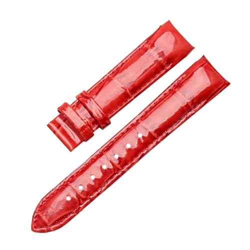 SSNAWBA 18 mm Lackleder-Uhrenarmband for Damen, kompatibel mit Tissot-Uhrenarmbändern 1853, Damenarmbänder, Damengürtel, kompatibel mit Couturier T035207 T035210A(Red 1 no clasp) von SSNAWBA