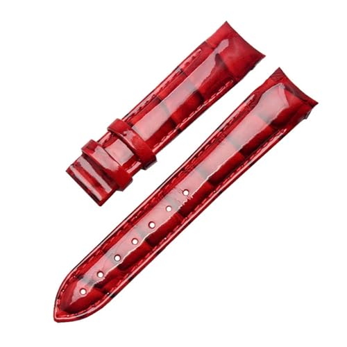 SSNAWBA 18 mm Lackleder-Uhrenarmband for Damen, kompatibel mit Tissot-Uhrenarmbändern 1853, Damenarmbänder, Damengürtel, kompatibel mit Couturier T035207 T035210A(Red no clasp) von SSNAWBA