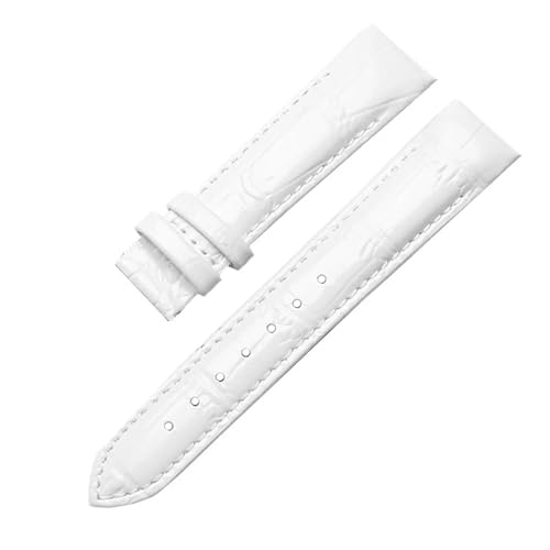 SSNAWBA 18 mm Lackleder-Uhrenarmband for Damen, kompatibel mit Tissot-Uhrenarmbändern 1853, Damenarmbänder, Damengürtel, kompatibel mit Couturier T035207 T035210A(Whitre no clasp) von SSNAWBA