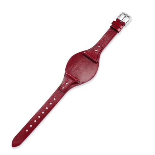SSNAWBA 18 mm Rindslederarmband for Damen, Ersatzarmband, kompatibel mit Fossil ES4113 ES4114 ES3616 ES3625 ES4045(Red silver) von SSNAWBA