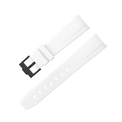 SSNAWBA 20/21/22 mm Silikonarmband mit gebogenem Ende, kompatibel mit Rolex Omega, Edelstahl-Schnalle, for Herren und Damen, hochwertiges Gummi, Ersatz for das Armbanduhrenarmband(Black Gray) von SSNAWBA