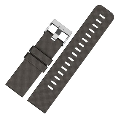 SSNAWBA 24mm Sport Silikon Armband Armband Männer Outdoor Wasserdicht Gummi Ersatz Armband Gürtel Band Kompatibel Mit Suunto Traverse Smart Watch(Grey Silver) von SSNAWBA