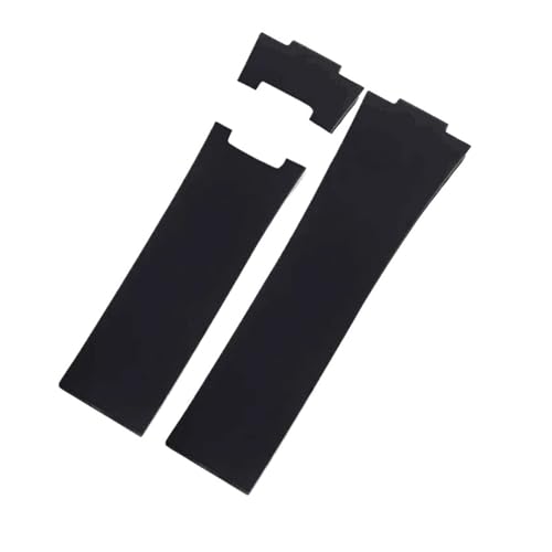 SSNAWBA 25 mm x 12 mm Uhrenzubehör Silikonkautschuk-Uhrenarmband Armband Gürtel Kompatibel mit Ulysse Nardin Herrenarmband(Black-No buckle) von SSNAWBA