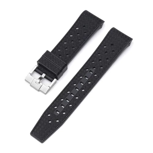 SSNAWBA Flüssigsilikonarmband, kompatibel mit Blancpain(Black silver) von SSNAWBA