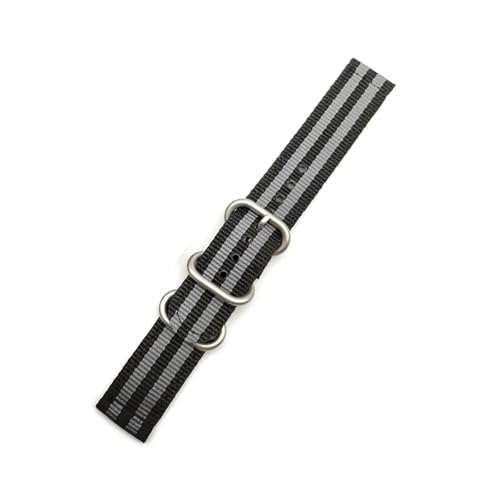 SSNAWBA Gestreiftes Nylon-Uhrenarmband, schwarze Ringschnalle, 18 mm, 20 mm, 22 mm, 24 mm, for Herren und Damen, Ersatz for Uhrenarmband, kompatibel mit Samsung S3, kompatibel mit Huawei GT(Black gray SSNAWBA Gestreiftes Nylon-Uhrenarmband, schwarze Ringschnalle, 18 mm, 20 mm, 22 mm, 24 mm, for Herren und Damen, Ersatz for Uhrenarmband, kompatibel mit Samsung S3, kompatibel mit Huawei GT(Black gray von SSNAWBA