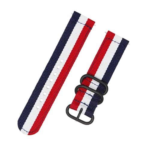 SSNAWBA Gestreiftes Nylon-Uhrenarmband, schwarze Ringschnalle, 18 mm, 20 mm, 22 mm, 24 mm, for Herren und Damen, Ersatz for Uhrenarmband, kompatibel mit Samsung S3, kompatibel mit Huawei GT(Red white SSNAWBA Gestreiftes Nylon-Uhrenarmband, schwarze Ringschnalle, 18 mm, 20 mm, 22 mm, 24 mm, for Herren und Damen, Ersatz for Uhrenarmband, kompatibel mit Samsung S3, kompatibel mit Huawei GT(Red white von SSNAWBA