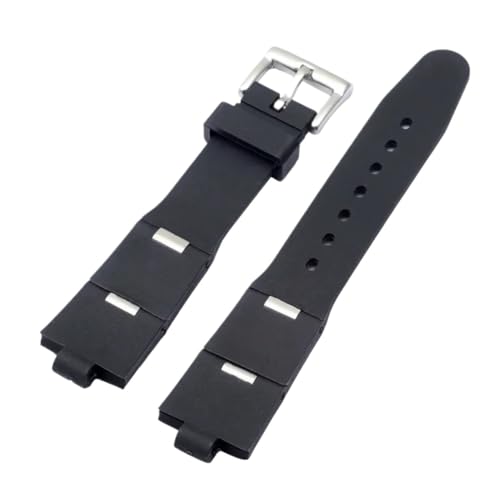 SSNAWBA Gummi-Silikonarmband, kompatibel mit Uhrenarmband mit Kerbe, 22 x 8, 24 x 8 mm, DP42C14SVDGMT, schwarzes Armband for Herren und Damen(22mm-8mm) von SSNAWBA