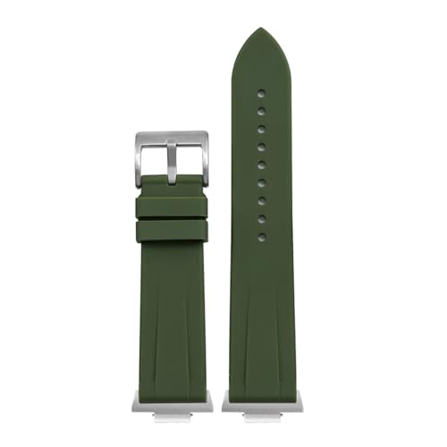 SSNAWBA Kautschukarmband, kompatibel mit Tissot PRX Powermatic, 40 mm, Edelstahl-Schnalle, Herren-Sport-Armbanduhr, wasserdicht, Schnellverschluss, Silikon-Uhrenarmband, 12 mm(Army green) von SSNAWBA