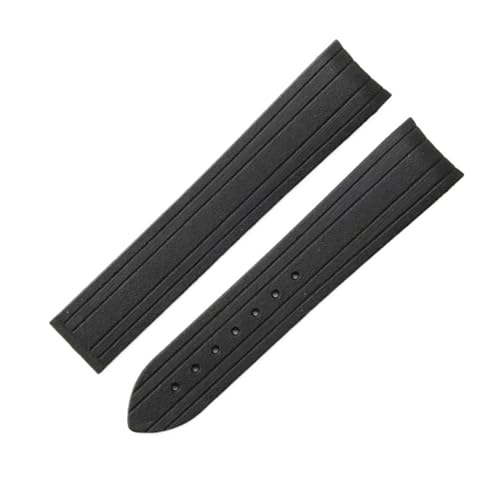 SSNAWBA Kompatibel mit Omega Seahorse 300 Diving Observatory. Ersetzen Sie das Original-Gummiarmband in Schwarz und Blau. Zubehör: 20 mm.(Black-No buckle) von SSNAWBA