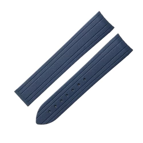 SSNAWBA Kompatibel mit Omega Seahorse 300 Diving Observatory. Ersetzen Sie das Original-Gummiarmband in Schwarz und Blau. Zubehör: 20 mm.(Blue-No buckle) von SSNAWBA