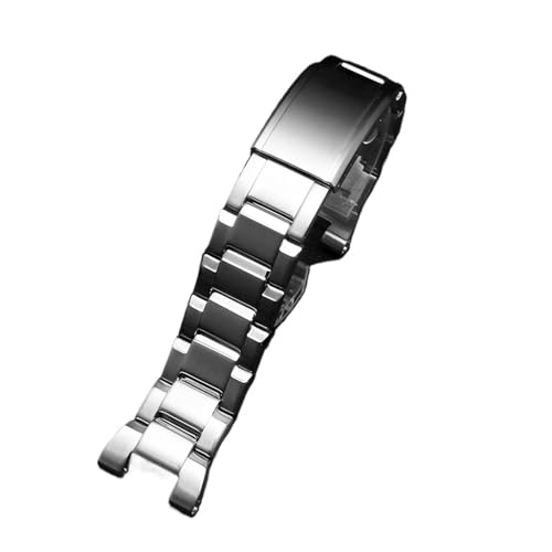 SSNAWBA Massives Edelstahlarmband, 26 mm, kompatibel mit Casio GST-B100 S130 W300GL 400G W330 GST-W120L S120 W130L S100 Herren Premium(Silver) von SSNAWBA