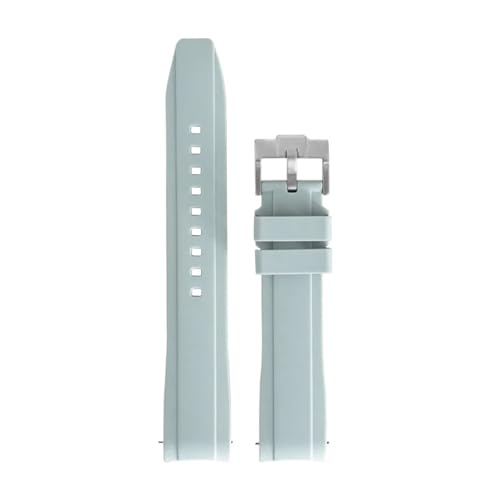 SSNAWBA Neues gebogenes Kautschukarmband, kompatibel mit Omega(Light grey) von SSNAWBA
