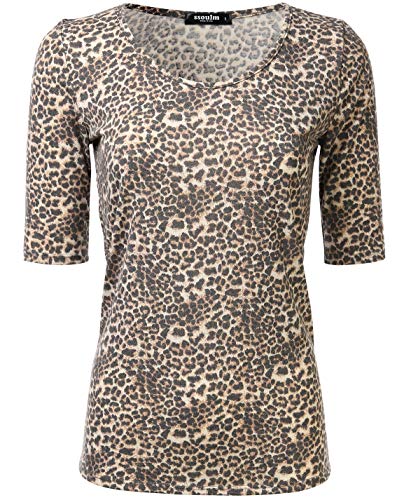 SSOULM Damen 1/2 Arm U-Ausschnitt Baumwolle Basic Slim Fit T-Shirt Top mit Übergröße - - Mittel von SSOULM