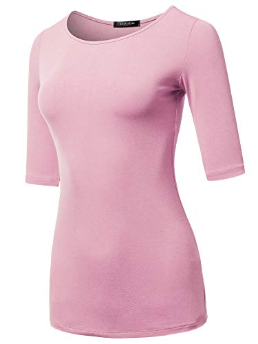SSOULM Damen Basic Stretch 1/2 Arm Crewneck Slim Fit T-Shirt Top mit Übergröße - Pink - X-Large Mehr SSOULM Damen Basic Stretch 1/2 Arm Crewneck Slim Fit T-Shirt Top mit Übergröße - Pink - X-Large Mehr von SSOULM