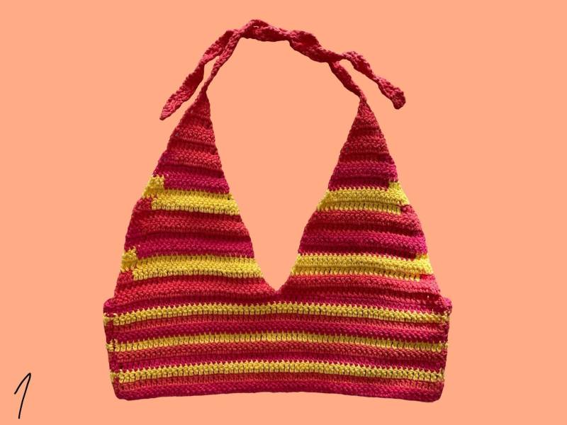 Gehäkeltes Crop Top, Häkeltop, Buntes Top von SSTUDIOTR