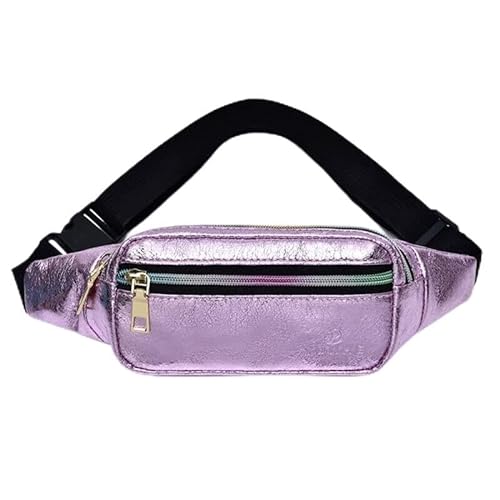 SSWERWEQ Armtasche Holographic Retro PU Fanny Pack Girls Bum Waist Bag Shiny Pink Women`s Belt Bag New Hip Belly Bag Travel Pocket (Color : Pink) von SSWERWEQ