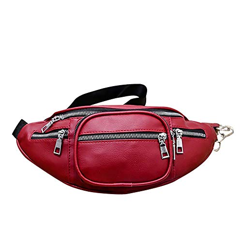 SSWERWEQ Crossbody Bag Frauen Gürteltasche Leder wasserdichte Taschen Hüfttasche Schultergürteltasche Gürtel Geldbeutel (Color : 2) von SSWERWEQ
