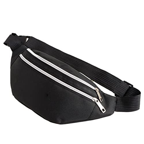 SSWERWEQ Crossbody Bag Frühling Männer Taille Tasche Große Kapazität Verwendung DREI Taschen wasserdichte Tuch Mode Lässig Praktisch (Color : Black) von SSWERWEQ