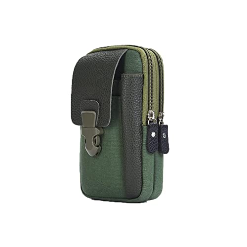 SSWERWEQ Crossbody Bag Herren Lässige Reißverschluss Taille Tasche Tragbare Mode Einfache Handytasche Gürtel Taille Tasche (Color : Green) von SSWERWEQ