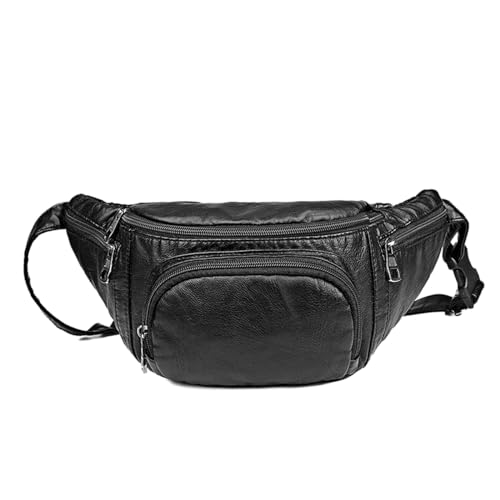 SSWERWEQ Crossbody Bag Large Capacity Waist Bag Women Leather Chest Bag for Girls Soft Belt Bag Rivet Casual Phone Pouch Bag (Color : No 1) von SSWERWEQ